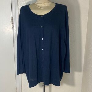 J. Jill Deep Blue Button-Down light weight sweater